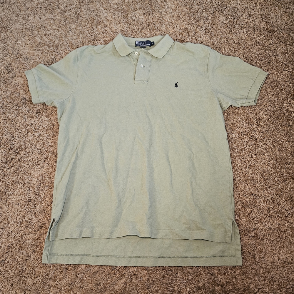Vintage Ralph Lauren POLO Shirt Mens Large L Green Short Sleeve 90s Preppy